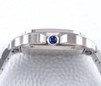 SANTOS LADY 35.1MM AUTOMATIC SILVER DIAMOND BEZEL