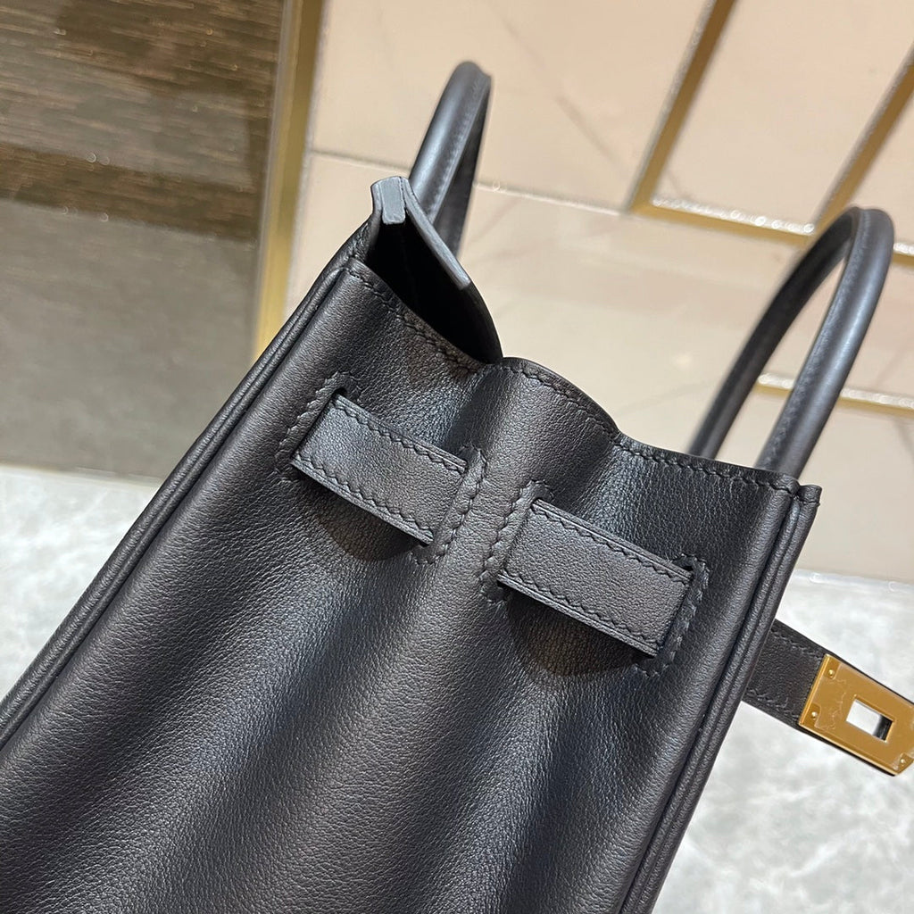 HM BIRKIN 25CM BLACK SWIFT LEATHER GOLD HARDWARE