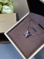 LIENS SILVER BLUE DIAMOND NECKLACE