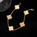 CLOVER BRACELET 5 MOTIF WHITE MOP DIAMOND