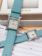 HM HEURE H 26 SILVER WHITE DIAL EPSOM LEATHER EPSOM LEATHER