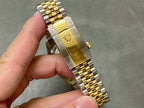 DATEJUST 36MM GOLD STEEL DIAMOND BEZEL GREEN DIAL