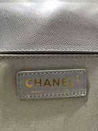 BOY BAG MEDIUM 25 GREY CAVIAR GOLD HARDWARE
