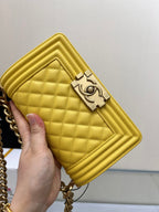 BOY BAG SMALL 20 YELLOW CAVIAR GOLD HARDWARE