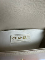 BOY BAG SMALL 20 CREAM CHEVRON CAVIAR GOLD HARDWARE