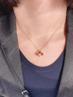 FLEUR DE LIS PINK GOLD DIAMOND NECKLACE