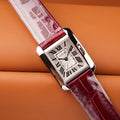 TANK ANGLAISE STEEL RED LEATHER