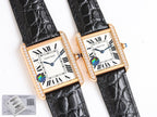 TANK SOLO PINK GOLD DIAMOND BEZEL CROCODILE LEATHER