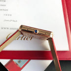 TANK SOLO PINK GOLD DIAMOND BEZEL RED CROCODILE LEATHER