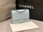 MINI SQUARE FLAP BAG 17CM CLOUD BLUE LAMBSKIN SILVER HARDWARE