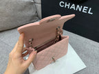 MINI SQUARE FLAP BAG 17CM PINK CAVIAR SILVER HARDWARE