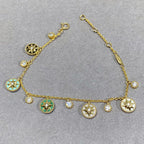 LUCKY STAR MULTI COLOR 5 MOTIF 6 DIAMOND BRACELET