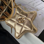 FLAP BAG MINI 20CM GOLD METALIC CALFSKIN