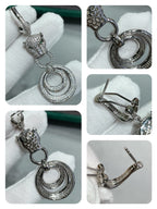 PANTHERE DE CARTI SILVER DIAMOND DROP EARRINGS