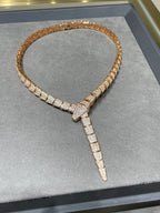 SERPENTI VIPER PINK GOLD DIAMOND PAVED NECKLACE
