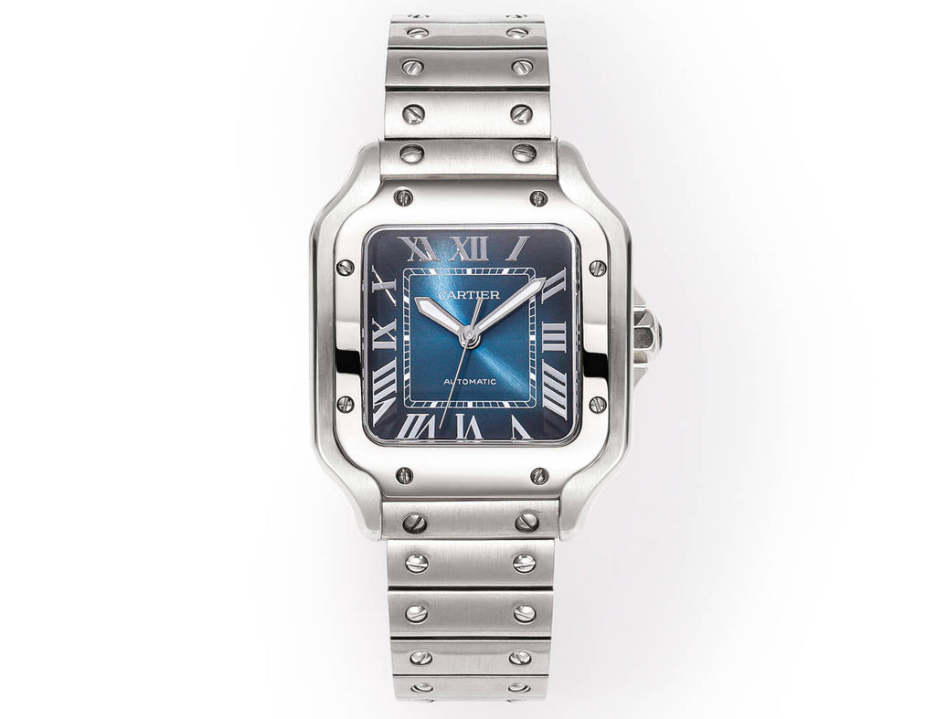 SANTOS LADY 35.1MM STEEL CASE BLUE DIAL