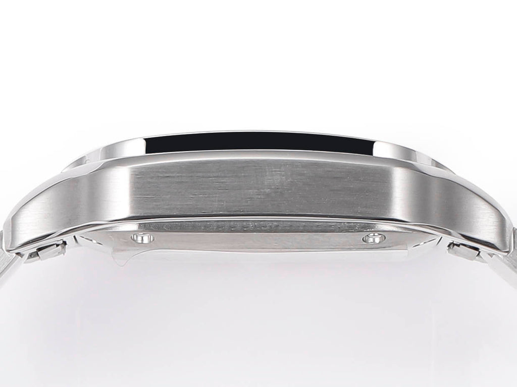 SANTOS LADY 35.1MM STEEL CASE BLUE DIAL DIAMOND BEZEL