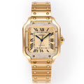 SANTOS LADY 35.1MM GOLD CASE GOLD DIAL DIAMOND BEZEL