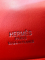 HM KELLY POCHETTE 22CM RED SWIFT SILVER HARDWARE