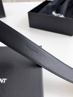 YSL Belt 30mm Black Calfskin Gold Hardware