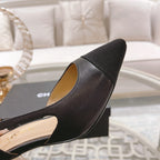 Chanel Slingback Pump Black Sheepskin 174550