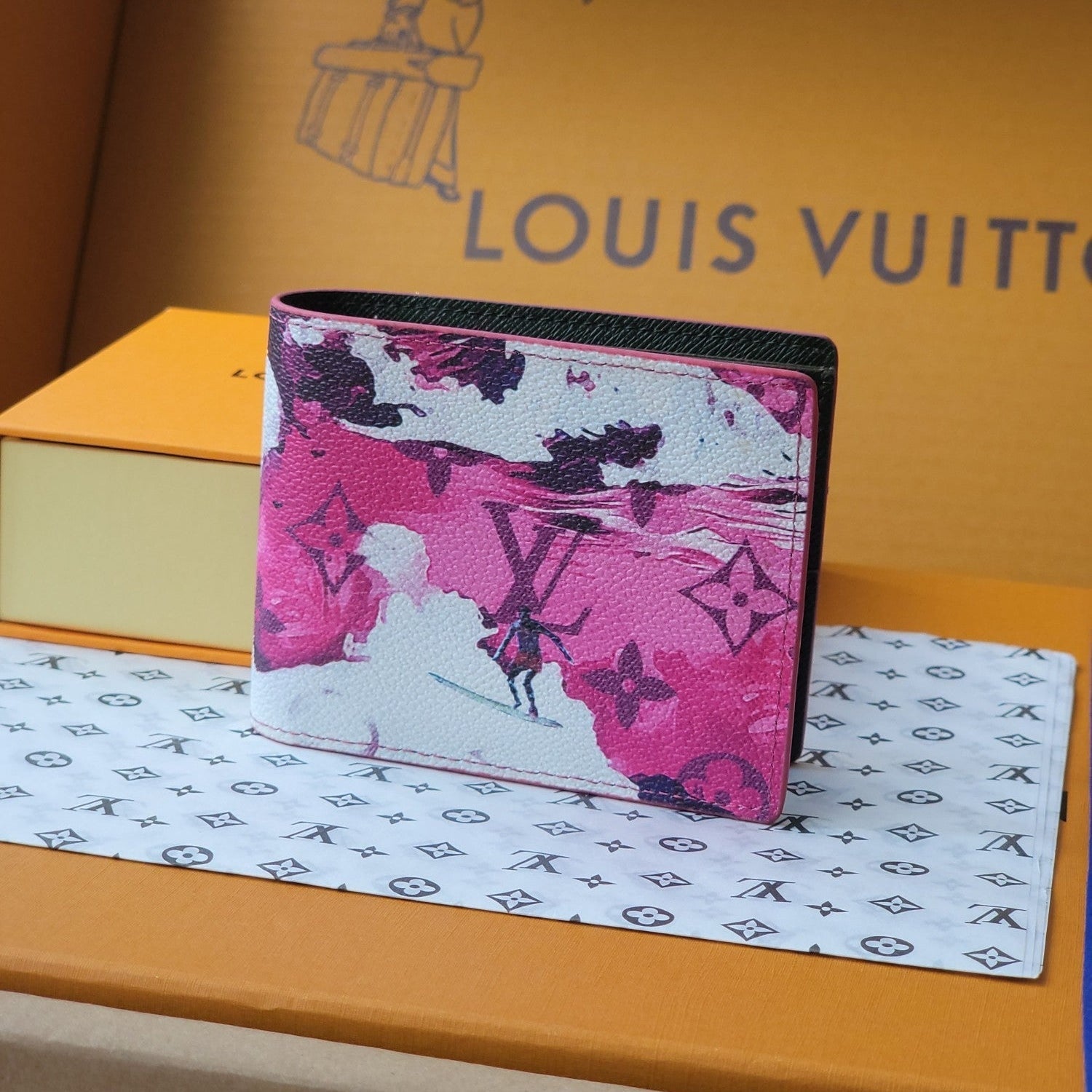 LV Slender Wallet 11cm Pink Monogram Canvas 261853