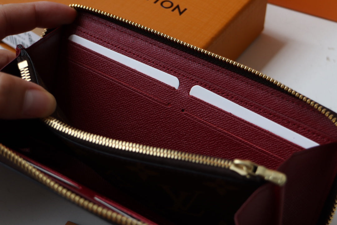 LV Clemence Wallet Dark Brown Monogram Canvas 261869