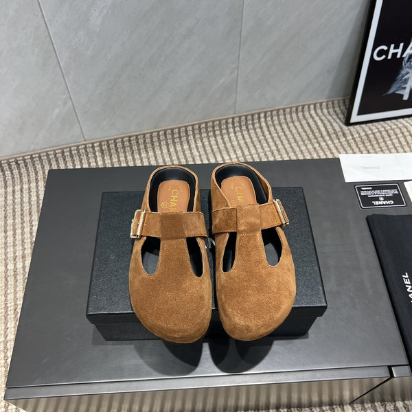 CC 25S Birkenstock Thick-Sole Loafers in Brown Suede 442538