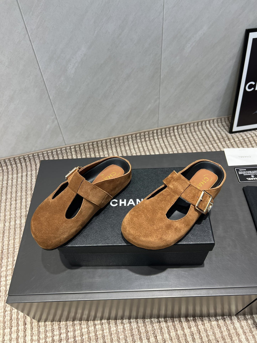 CC 25S Birkenstock Thick-Sole Loafers in Brown Suede 442538