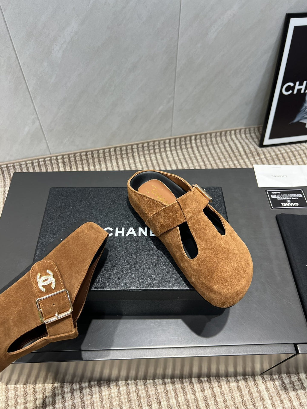 CC 25S Birkenstock Thick-Sole Loafers in Brown Suede 442538