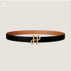 H COR BAROQUE BELT 24MM GOLD BUCKLE & REVERSIBLE BROWN AND BLACK LEATHER