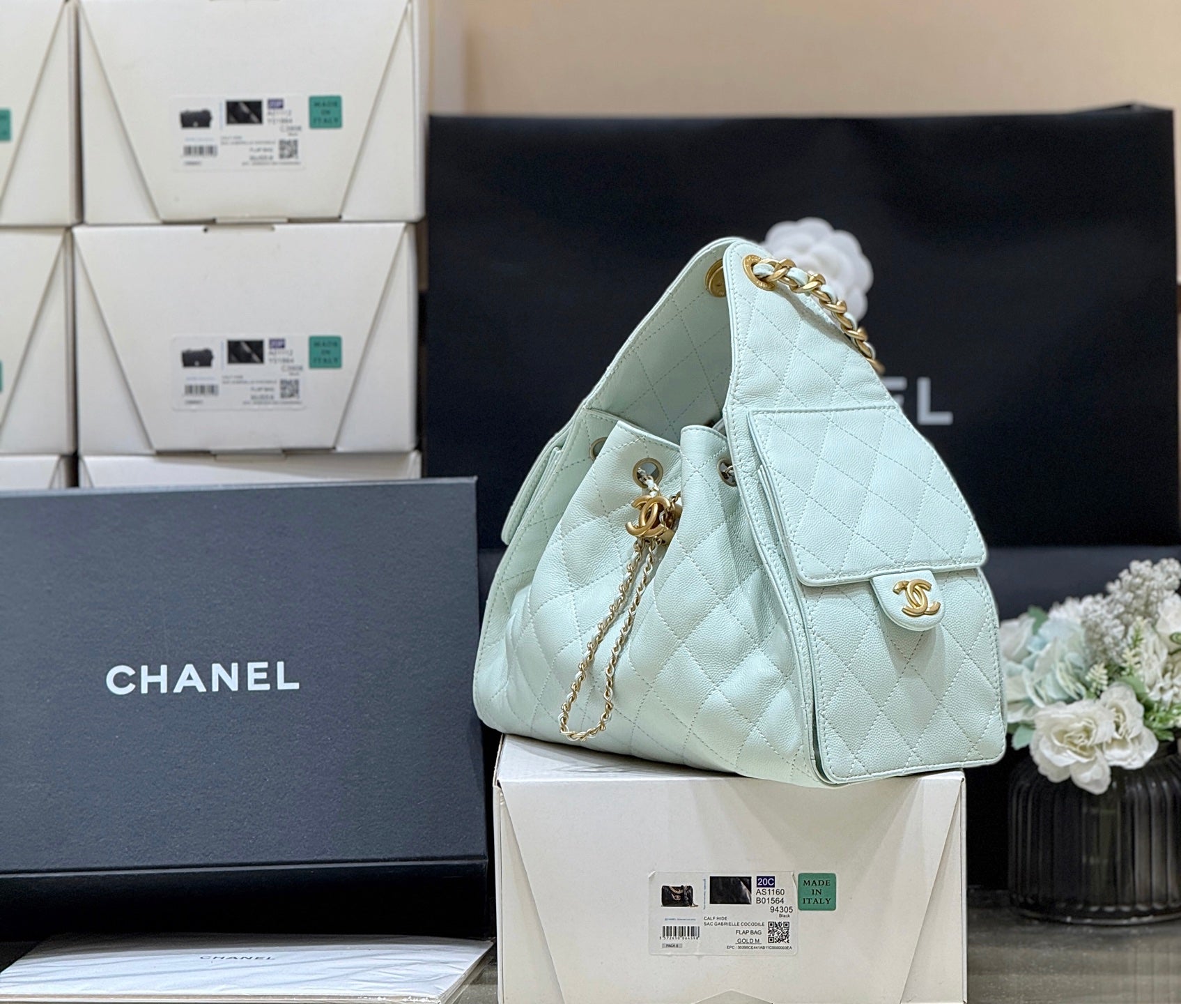 CC 25S Hobo Bag 30 Mint Green Calfskin