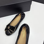 CC 25s Coco Beach Ballet Flats Black Sheepskin 331785