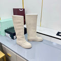 CC 25 High Knee Boots Off White Suede 369899