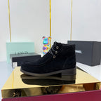 CC 25 Ankle Boots Black Suede Cowhide and Tweed 454710