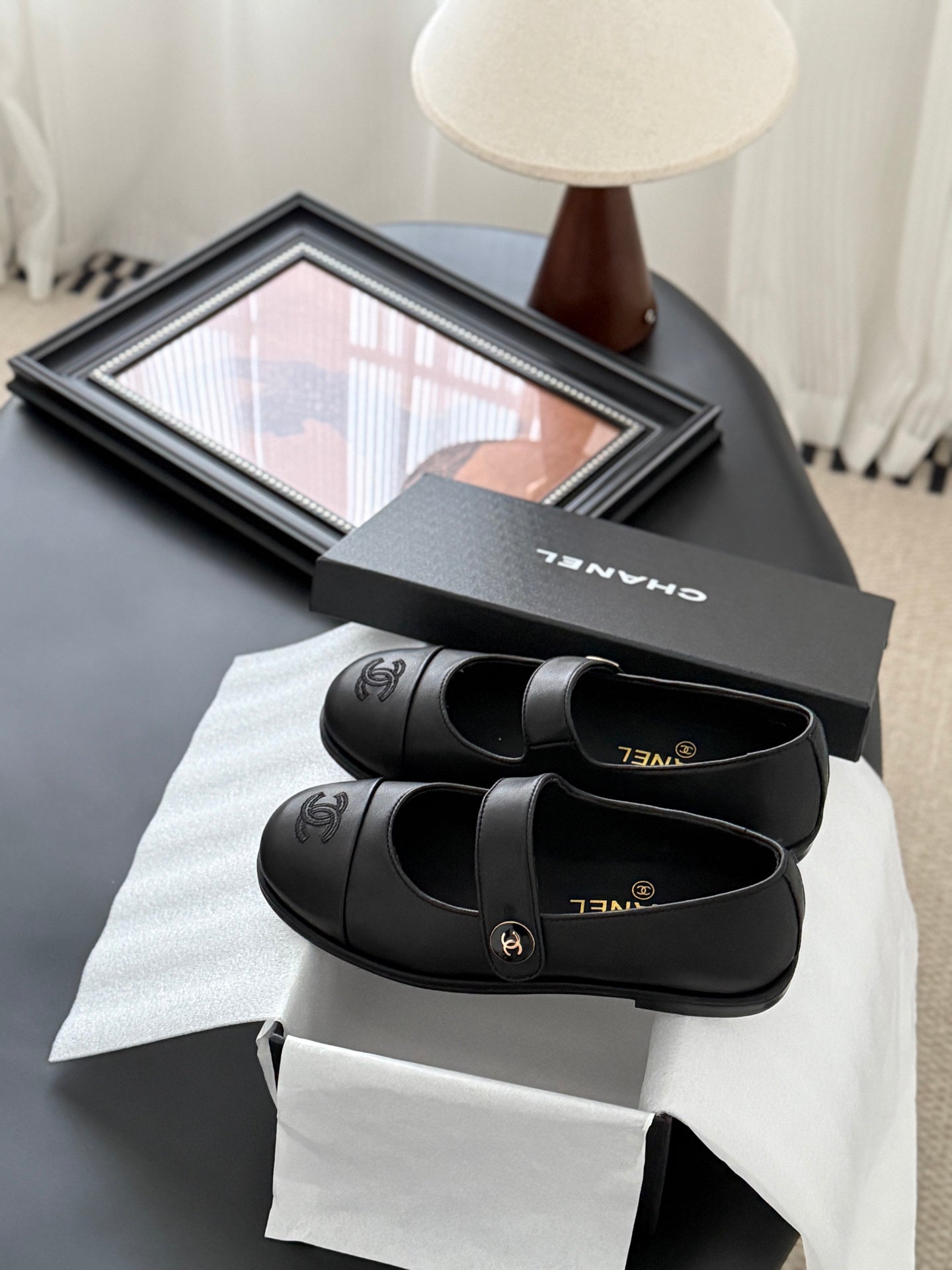 CC 25K Mary Jane Flats Black Cowhide 458764