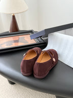 CC 25K Mary Jane Flats Burgundy Suede 458763