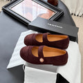CC 25K Mary Jane Flats Burgundy Suede 458763