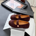 CC 25K Mary Jane Flats Burgundy Suede 458763