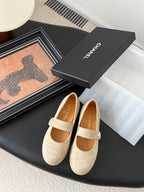 CC 25K Mary Jane Flats Beige Suede 458758
