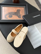CC 25K Mary Jane Flats Beige Suede 458758