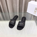 CD D-Lane Flat Colorblock Espadrilles Black Raffia and Calfskin