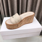 CD Dway Jelly-Colored Platform Heel 100mm Sandals Cream Calfskin