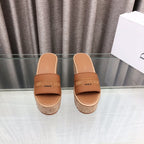 CD Dway Jelly-Colored Platform Heel 100mm Sandals Tan Calfskin