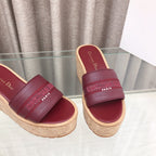 CD Dway Jelly-Colored Platform Heel 100mm Sandals Red Calfskin