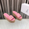 CD Dway Jelly-Colored Platform Heel 100mm Sandals Pink Calfskin