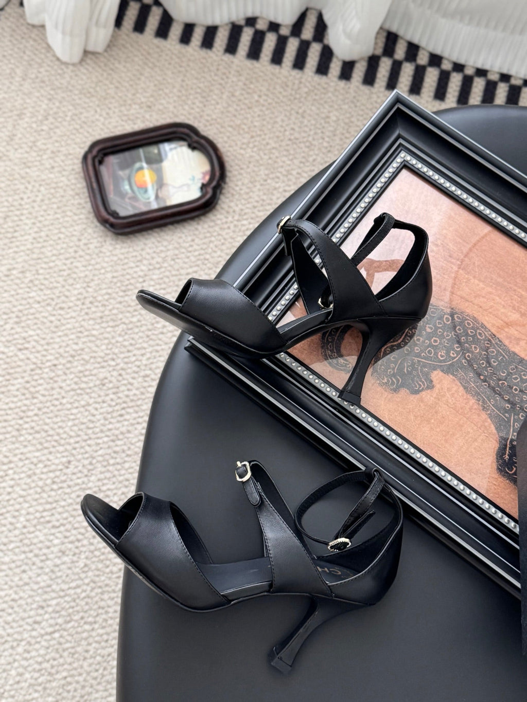 CC 25B Mary Janes 85mm High Heel Black Sheepskin
