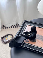 CC 25B Mary Janes 55mm High Heel Black Suede