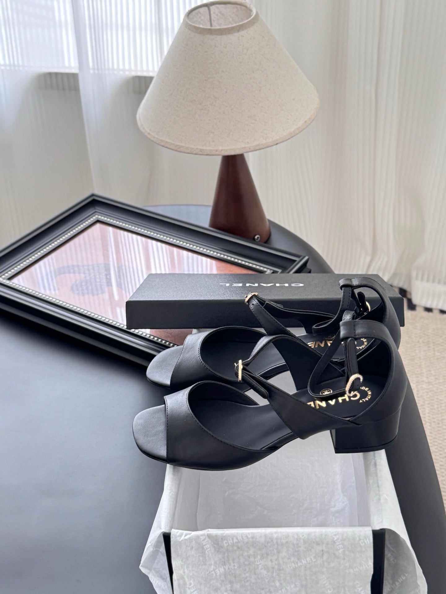 CC 25B Mary Janes 55mm High Heel Black Sheepskin