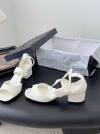 CC 25B Mary Janes 55mm High Heel White Sheepskin